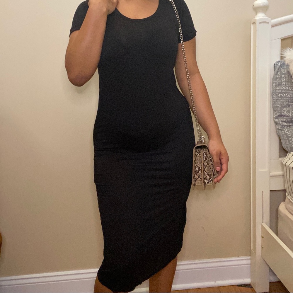 Forever 21 Black Slit dress With Hood.